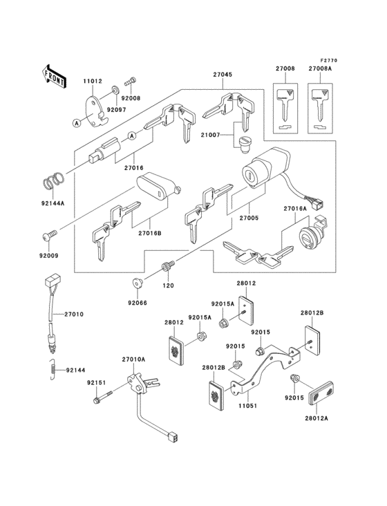 Ignition switch/locks/reflectors