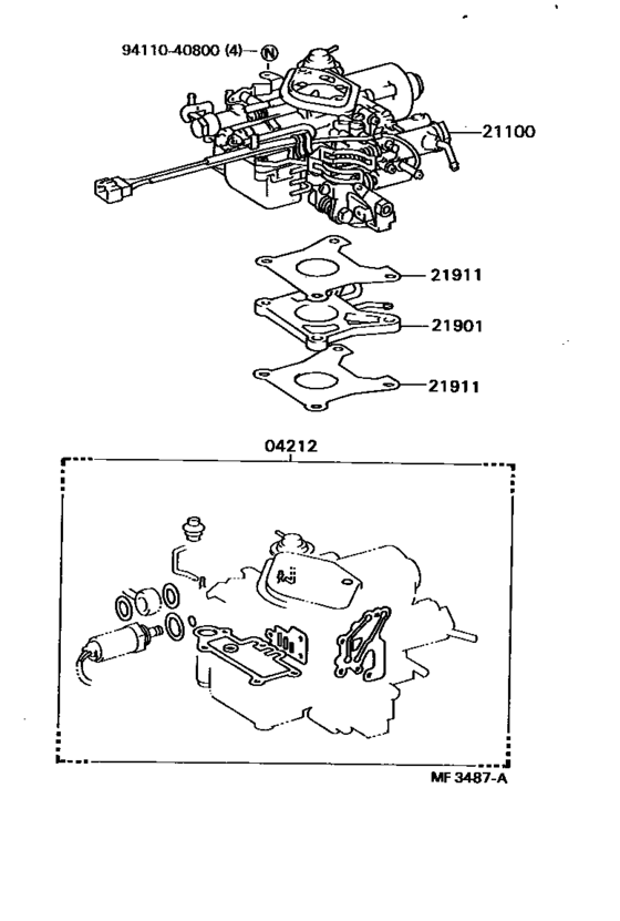 Carburetor Assembly for 1984 - 1987 Toyota COROLLA EE80 | Europe sales