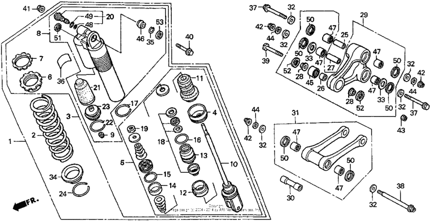Rear shock absorber 98-99