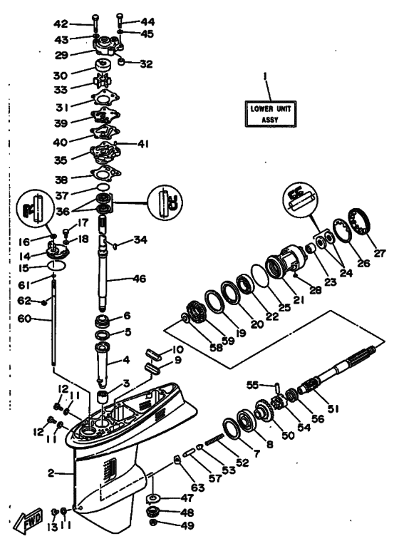 Lower casing & drive