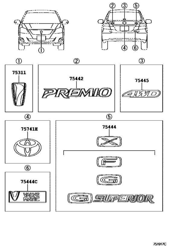 Emblem & Name Plate (Exterior & Interior)
