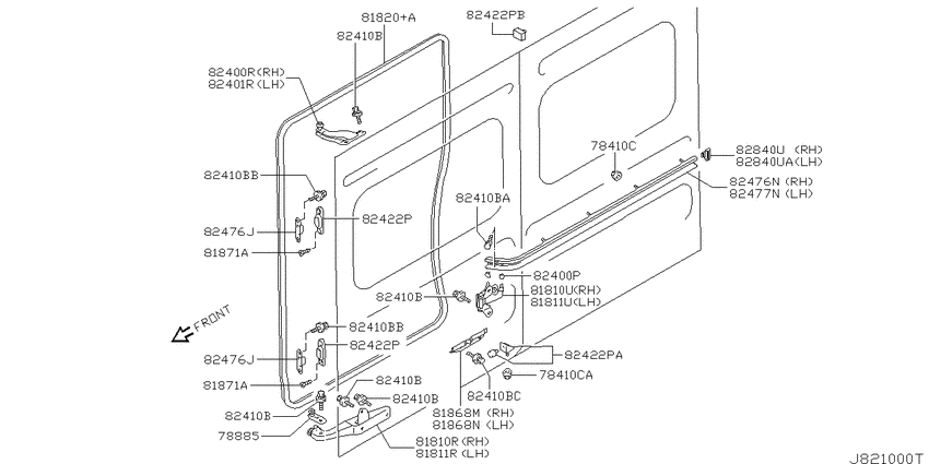 Slide door panel & fitting