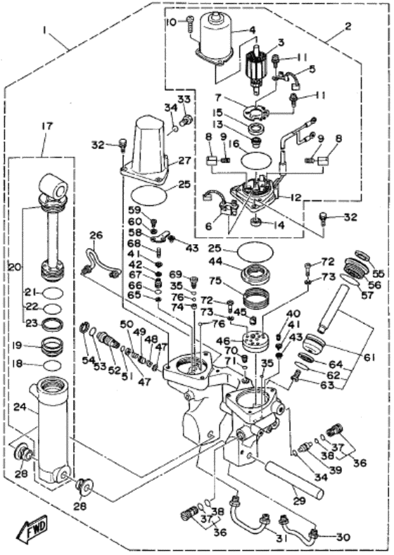 Power trim tilt assembly