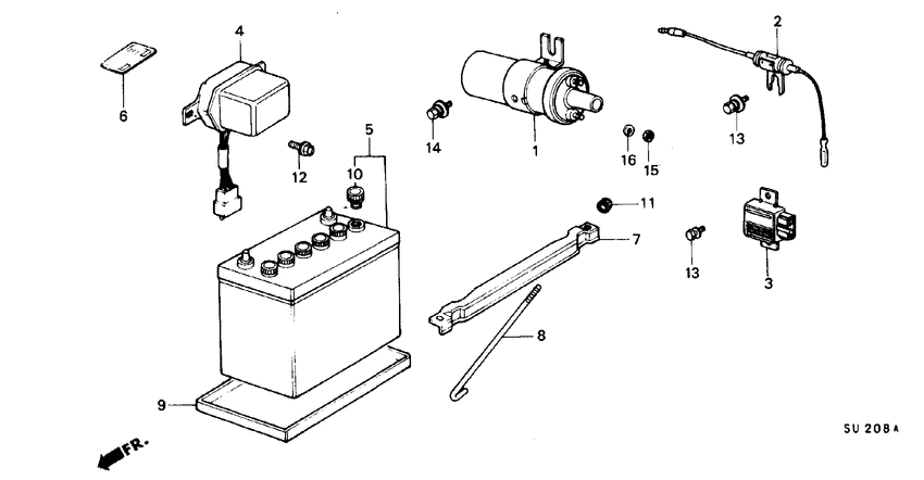 Battery/ignition coil/ regulator