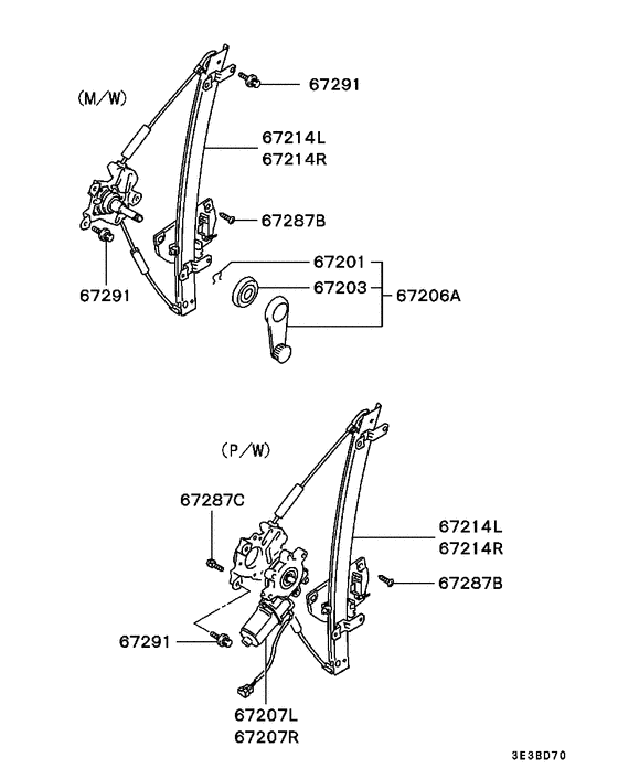 Front door window regulator