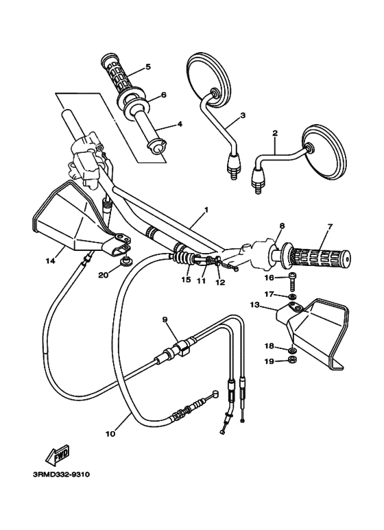 Steering handle & cable