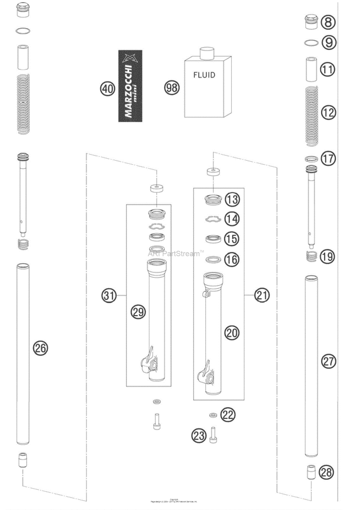 Front Fork, Disassembled