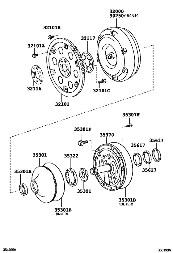 Torque Converter, Front Oil Pump & Chain (Atm)