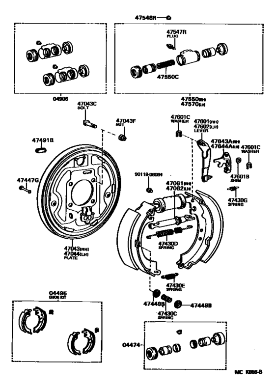 Rear Drum Brake Wheel Cylinder & Backing Plate