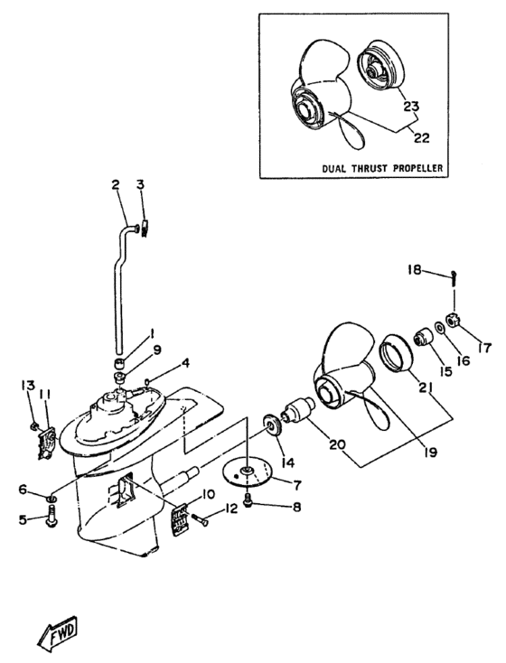 Lower casing drive