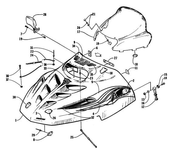 Hood And Windshield Assembly