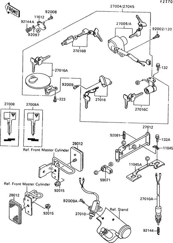 Ignition switch/locks/reflectors
