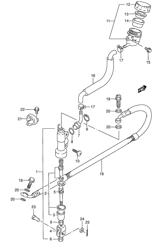Rear master cylinder