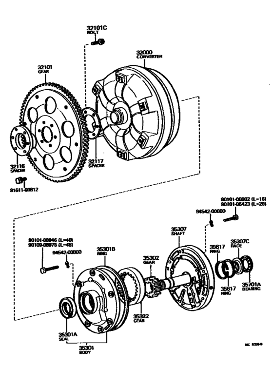 Torque Converter, Front Oil Pump & Chain (Atm)