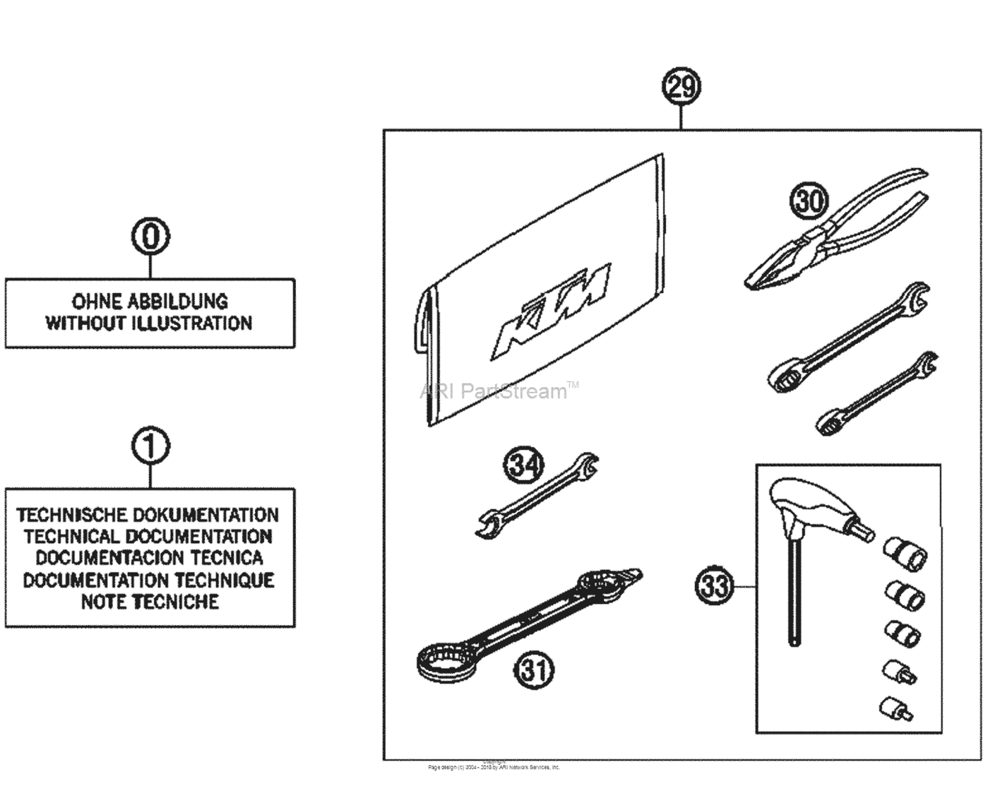 Accessories Kit для KTM 450, год: 2012. OEM запчасти - Мегазип (регион  продаж - US/EU, ,18094731-940104)