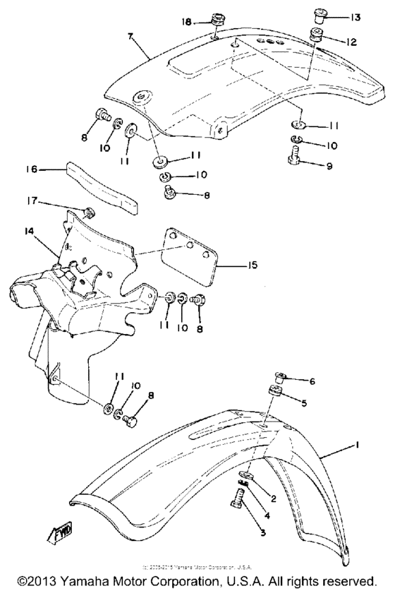 Front fender-rear fender