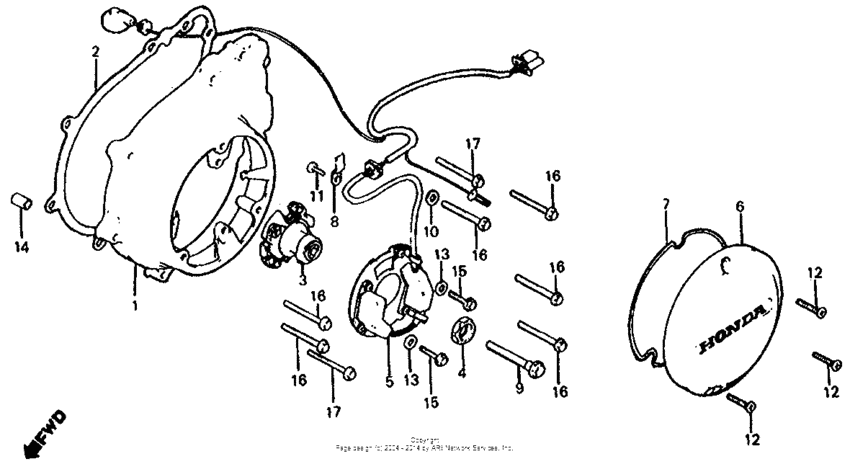Left crankcase cover + advancer