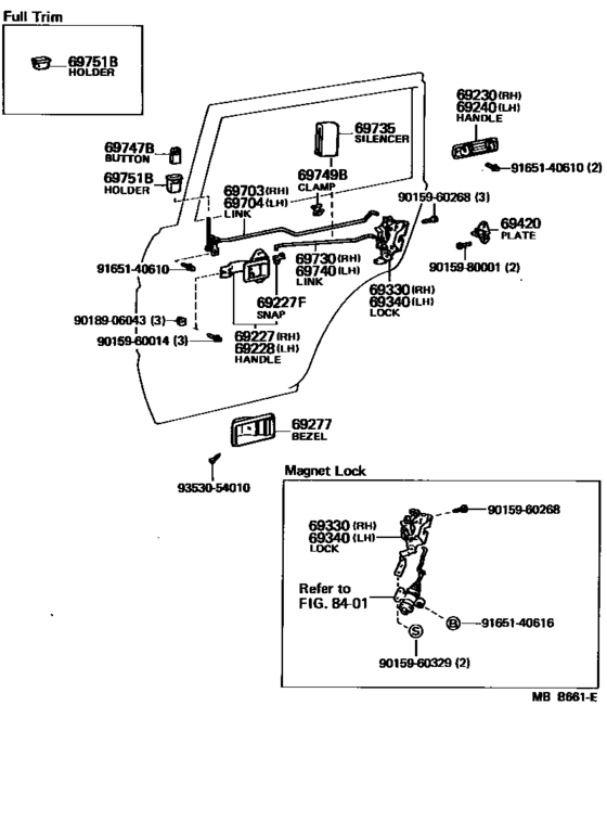 Rear Door Lock & Handle