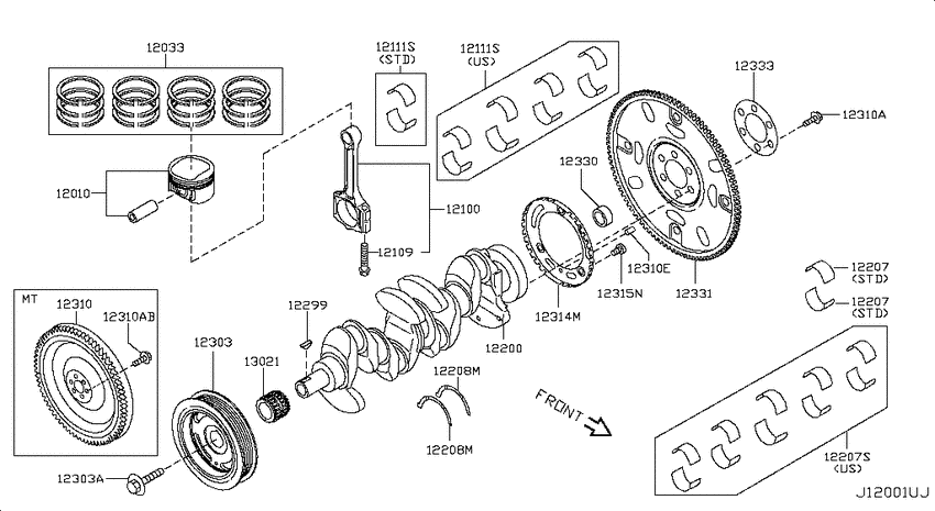 Piston,crankshaft & flywheel