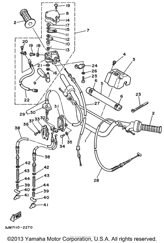 Steering handle & cable
