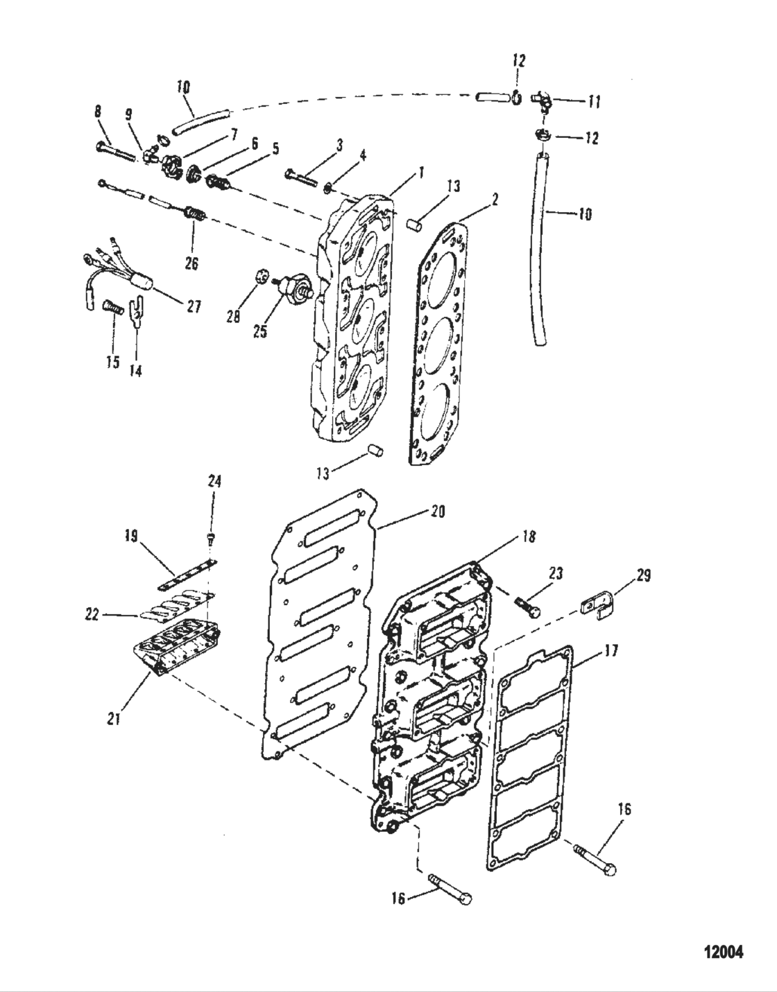 Reed Block And Cylinder Head