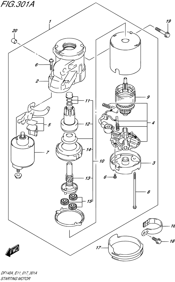 Starting motor
