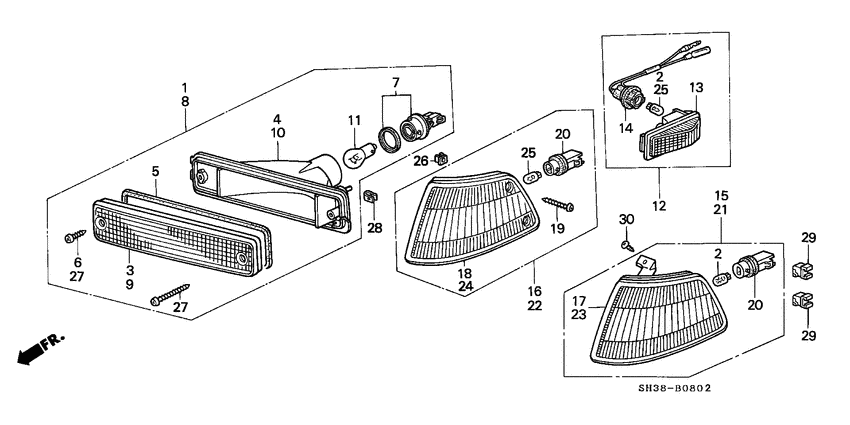 Front combination light
