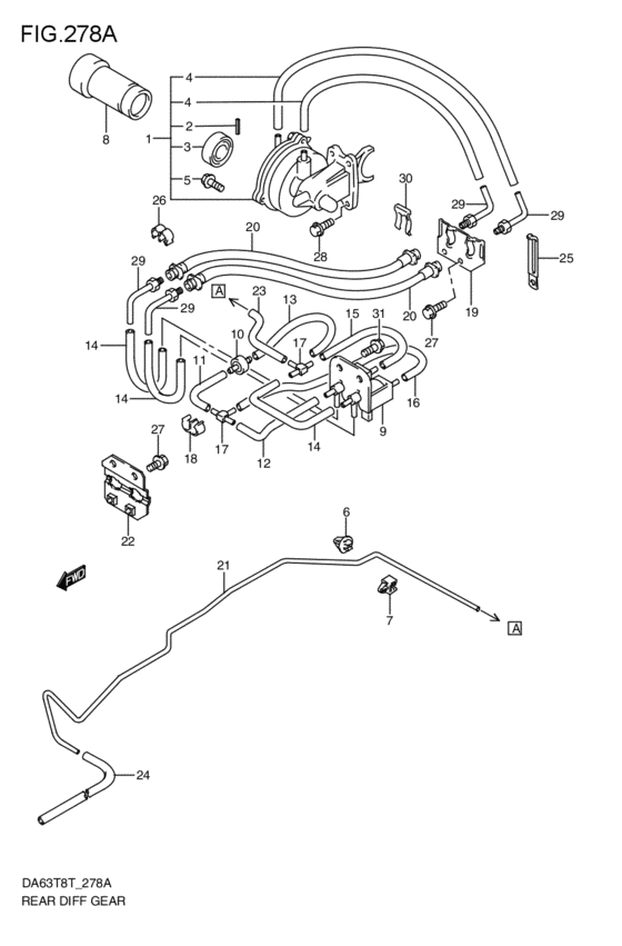 rear differential locking device