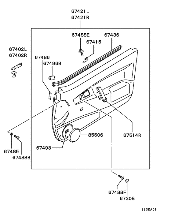 Front door trim & pull handle