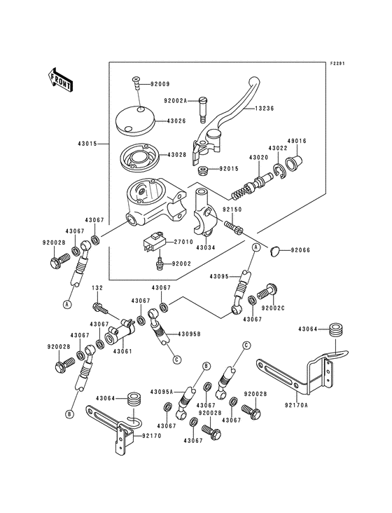 Front master cylinder