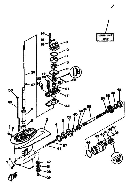 Lower casing & drive 1