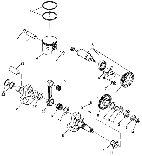 Piston and crankshaft