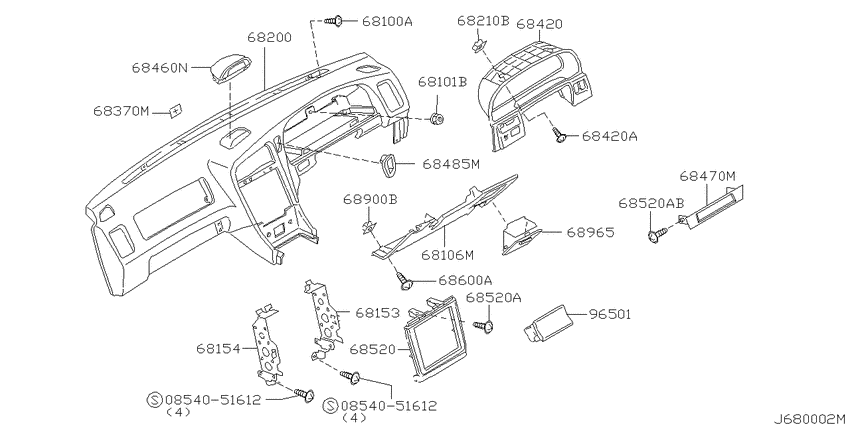 Instrument panel, pad & cluster lid