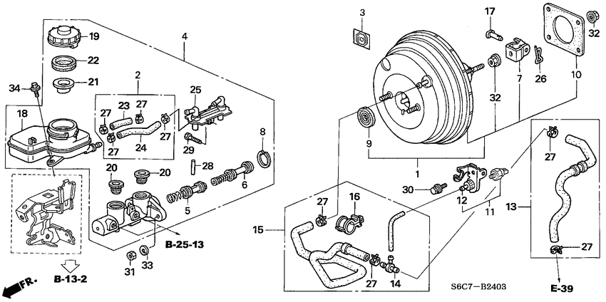 Brake master cylinder/ master power