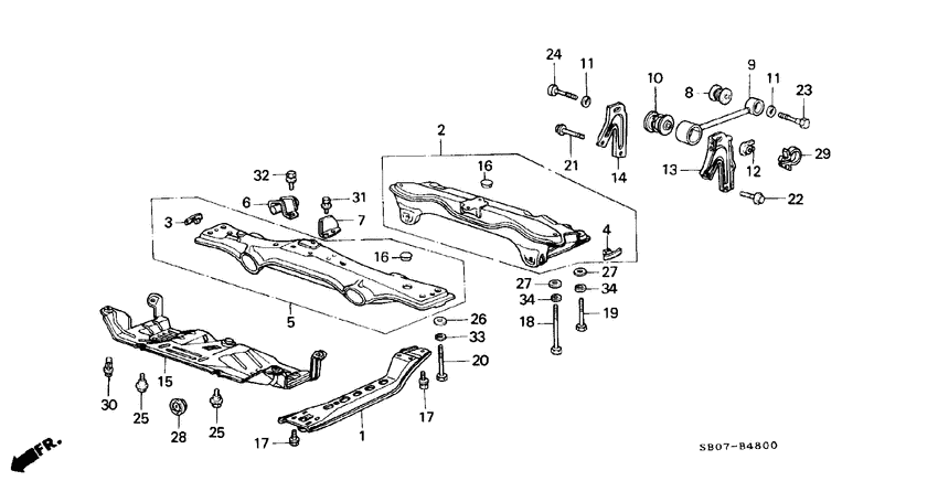 Front beam/torque rod