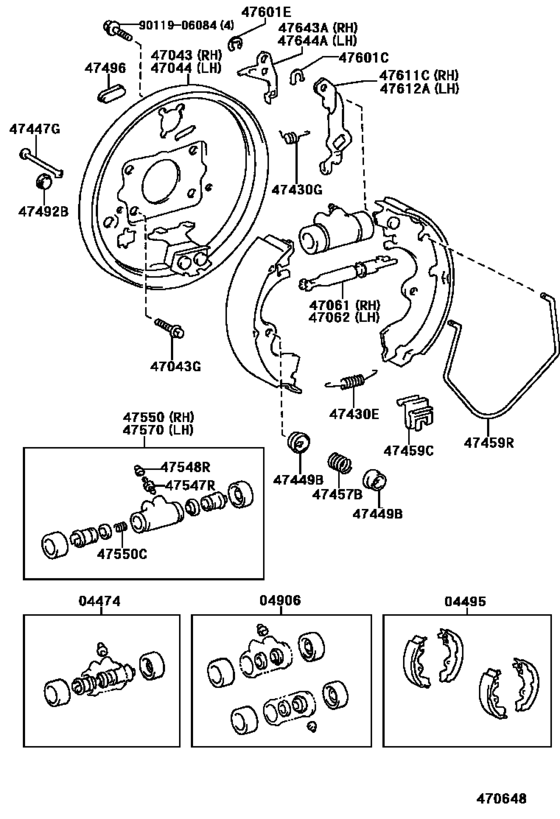 Rear Drum Brake Wheel Cylinder & Backing Plate