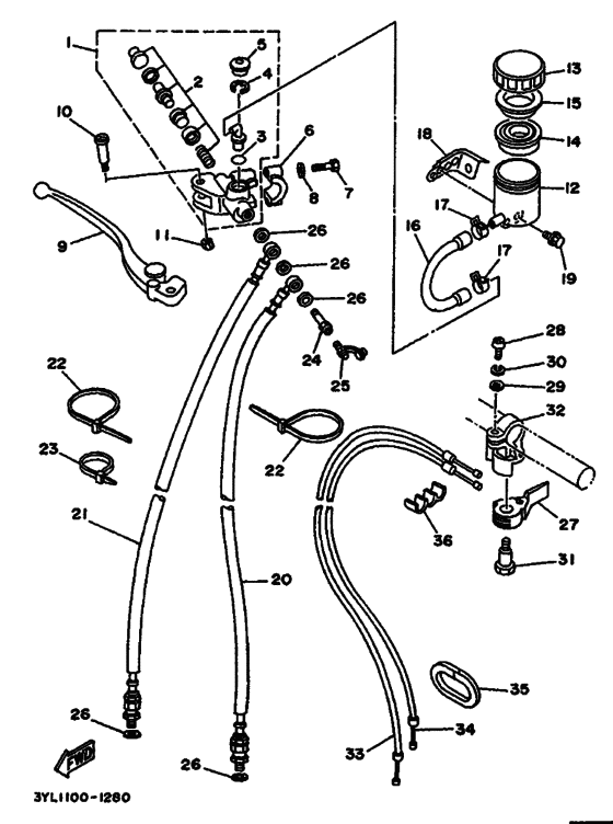 Front master cylinder