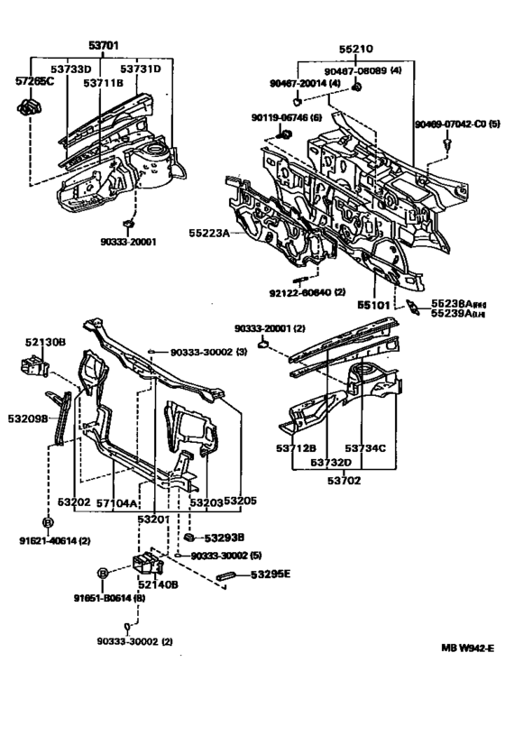 Front Fender Apron & Dash Panel