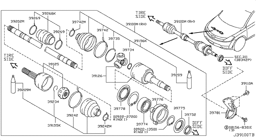 Front drive shaft (ff)