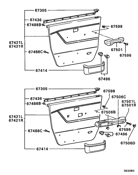 Front door trim & pull handle