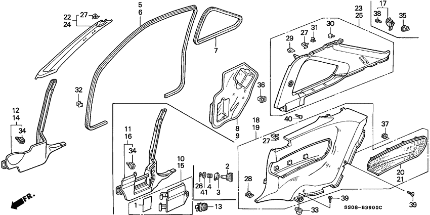 Pillar garnish/ side lining