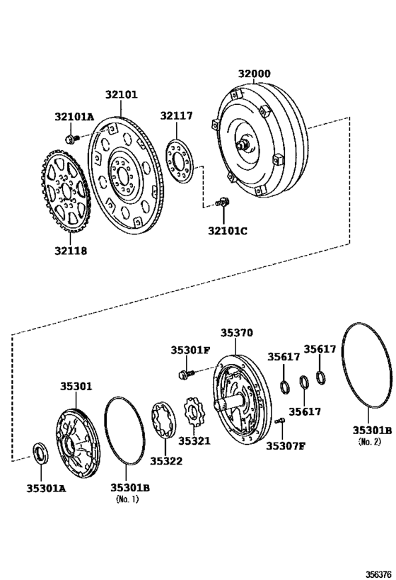Torque Converter, Front Oil Pump & Chain (Atm)