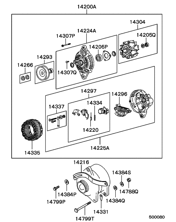 Alternator & vacuum pump
