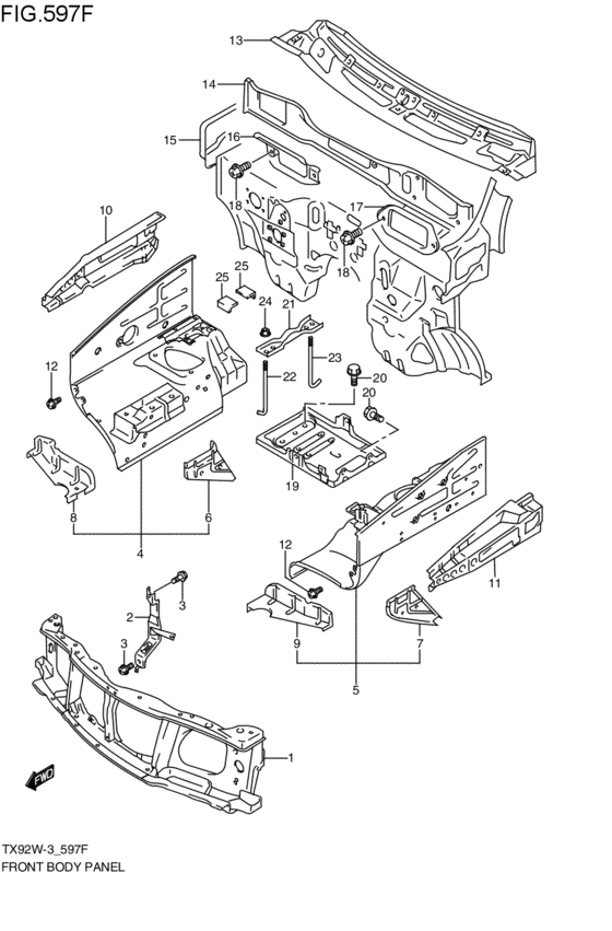 front body panel