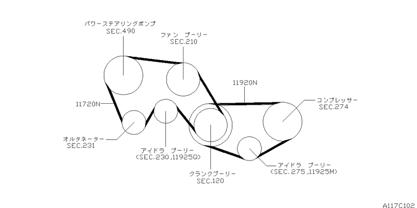 Fan,compressor & power steering belt