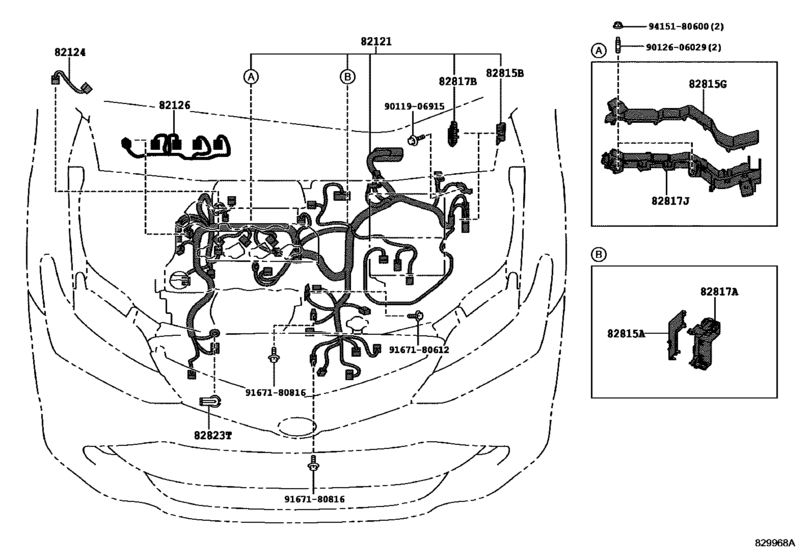 Wiring & Clamp for 2015 - 2018 Toyota COROLLA AXIO/ FIELDER NRE161