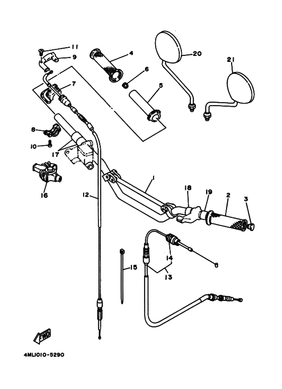 Steering handle & cable