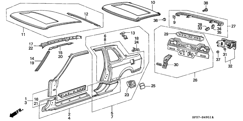 Body structure components