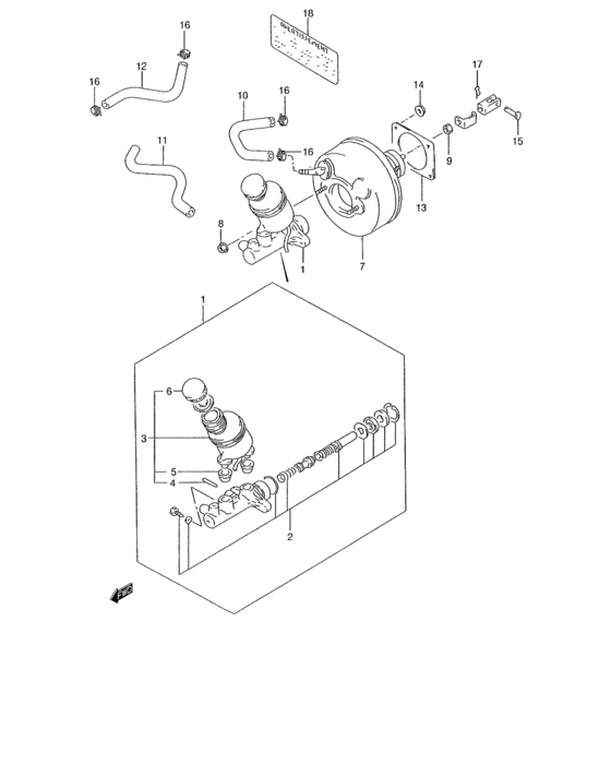 A brake master cylinder