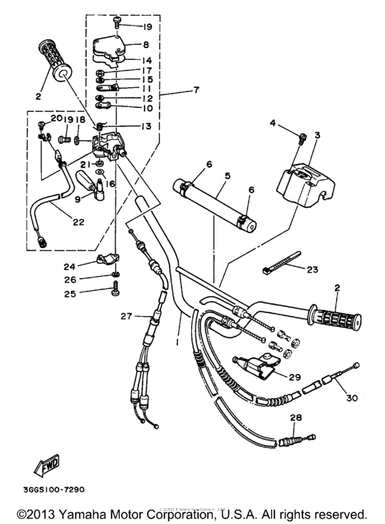 Steering handle & cable